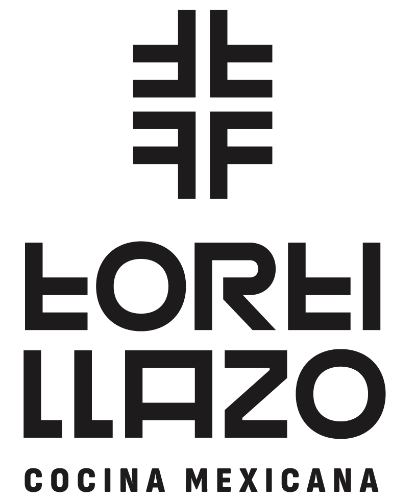 Logo negro de tortillazo comida mexicana